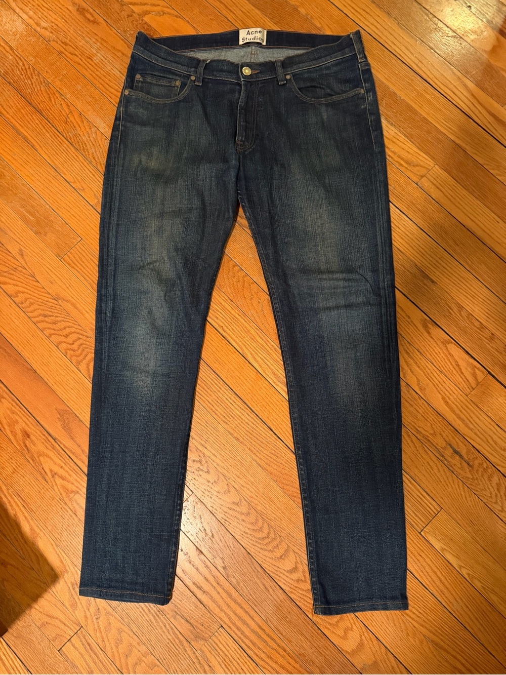 Acne Straight fit Dark Indigo Skinny Jeans